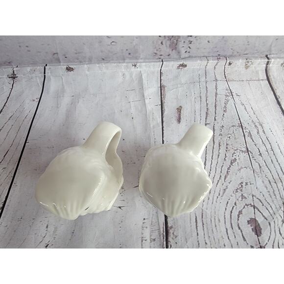 White Ceramic Owl Napkin Rings Set of 2 Replacement Pieces Made In Taiwan - Picture 3 of 10